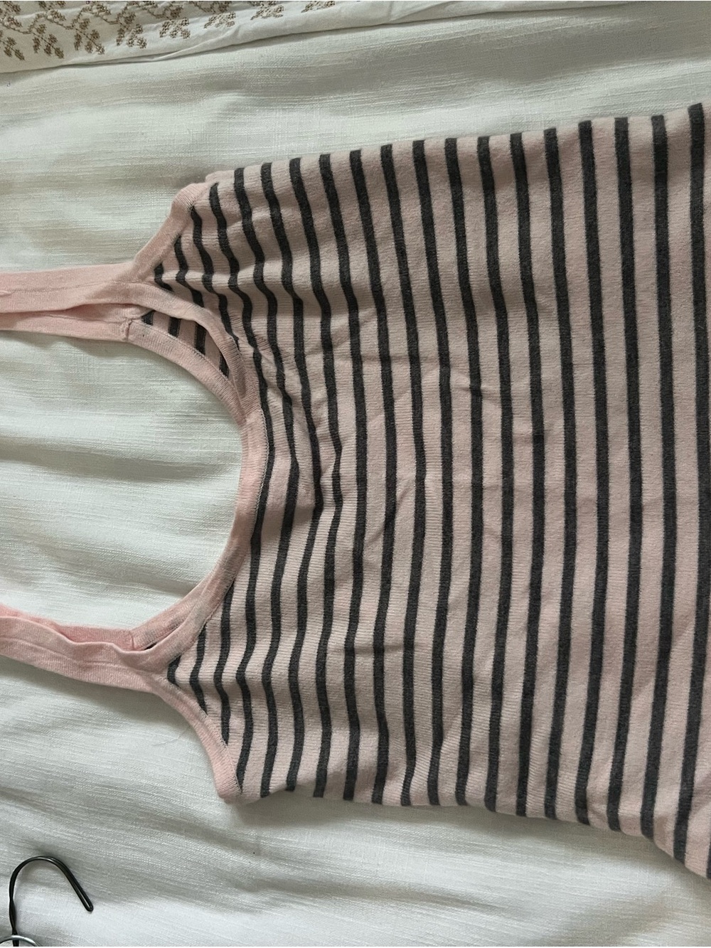 Striped Pink and Black Racerback Tank Top